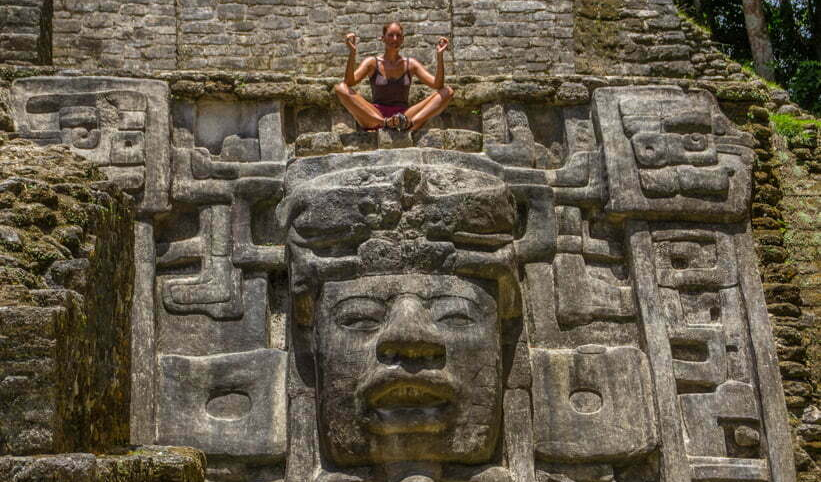 Lamanai big mask ruin detail